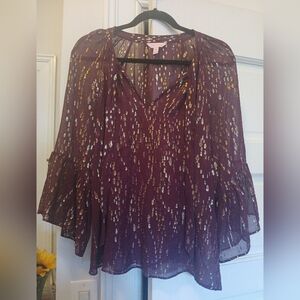 Lily Pulitzer Silk And Metallic Blouse